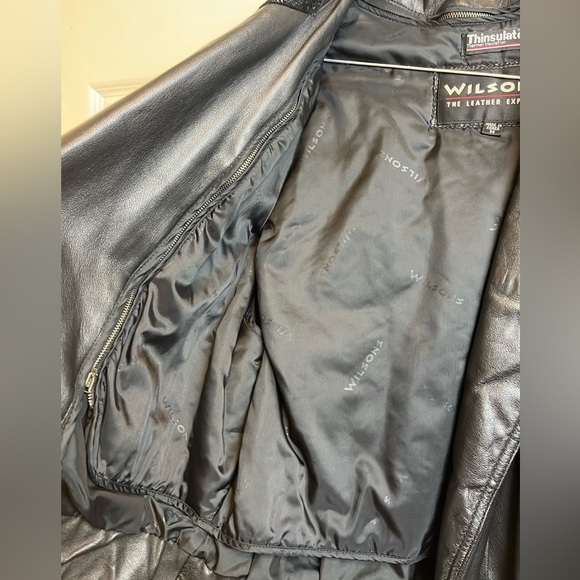 Vintage Wilson’s Leather Jacket All Black Floral Print - Picture 6 of 8